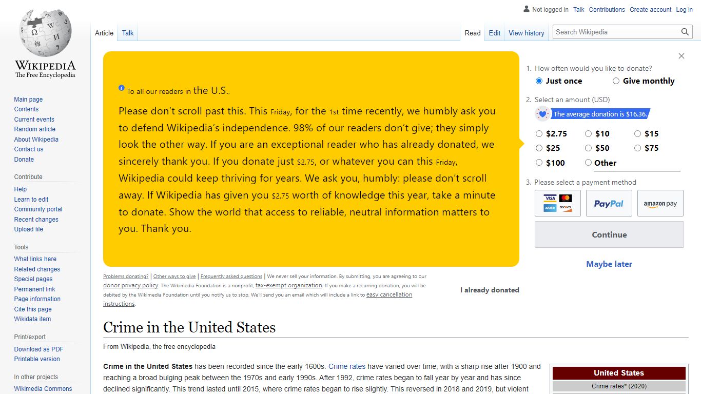 Crime in the United States - Wikipedia